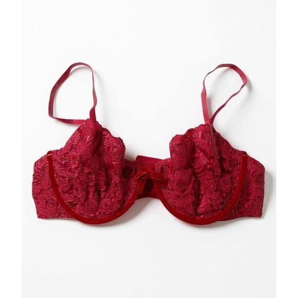 Victorias Secret Very Sexy Push-Up Bra 36C Without Padding Lace Red - Picture 1 of 9